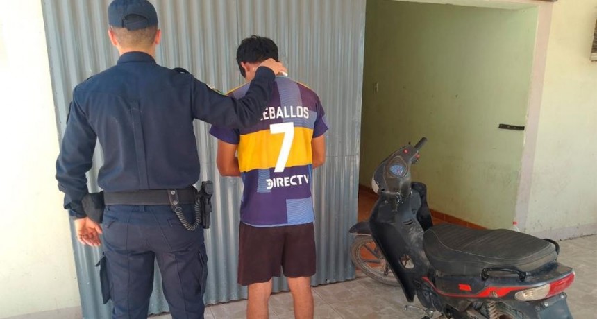 Capturan en Sachayoj a un delincuente que robó una moto en el Chaco