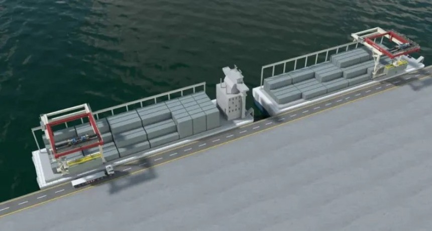 Un camión que flota y transporta 