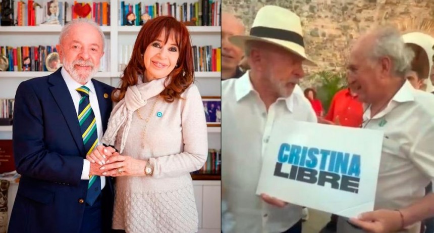 Lula da Silva se sac&oacute; una foto con un cartel de &ldquo;Cristina libre&rdquo; en Brasil