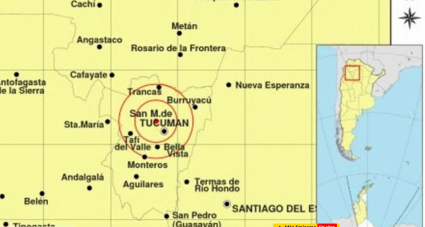 Un temblor de 3,5 grados sacudió a Tucumán