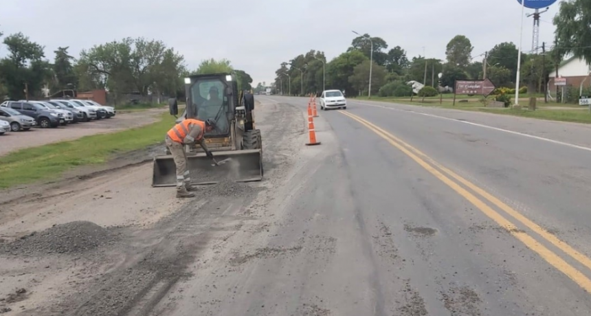 Realizan obras para mejorar la transitabilidad en la Ruta Nacional 11 en San Justo
