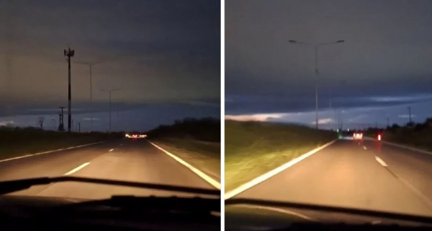 Video: la oscuridad en la circunvalación oeste de Santa Fe es casi total