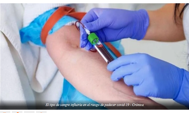 Estudio asegura que el tipo de sangre influye en el riesgo de padecer coronavirus