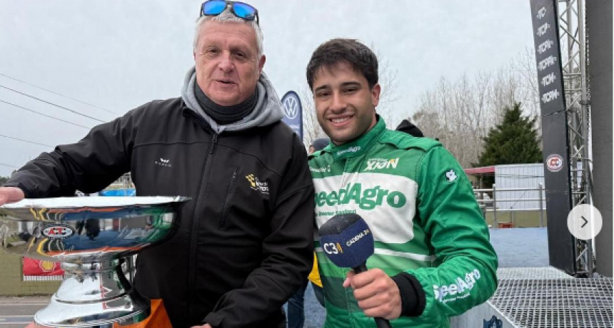 El joven santafesino Ignacio Faín festejó su primera victoria en 'las chatas'