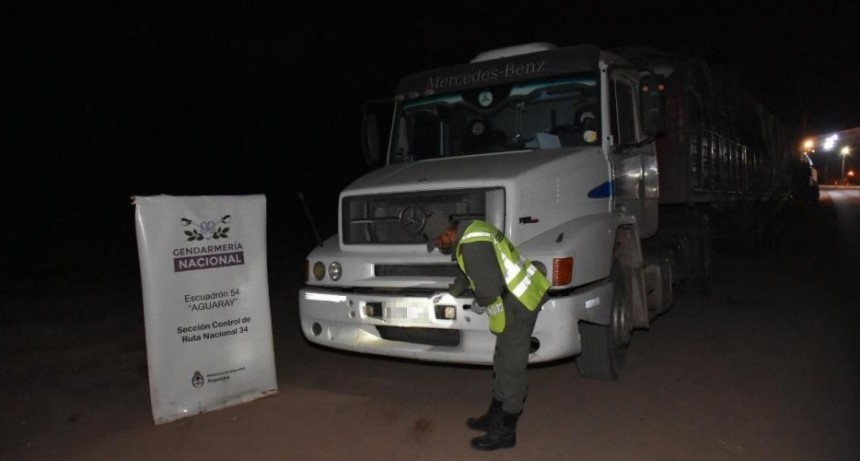 Gendarmes atraparon a camionero que llevaba 30 toneladas de carga ilegal