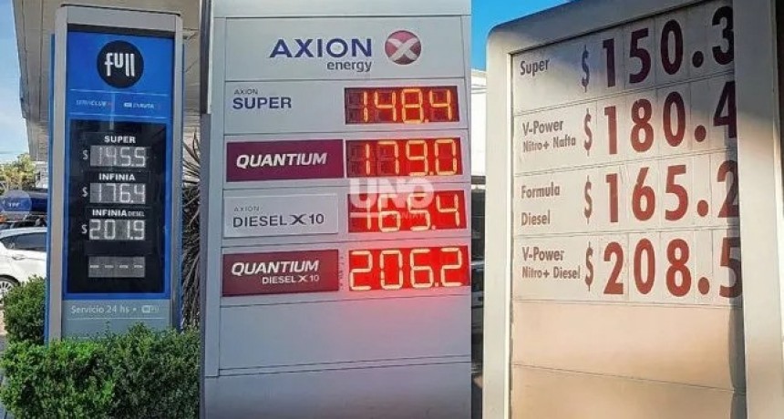Con combustibles arriba de los $200: así quedaron las pizarras en la ciudad