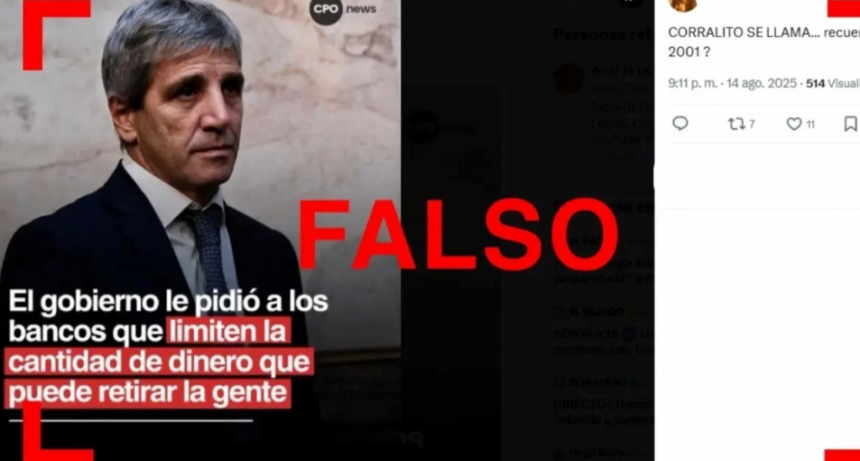 Es falso que el Gobierno instaló un nuevo corralito: no hay restricciones para que las personas retiren su dinero de los bancos