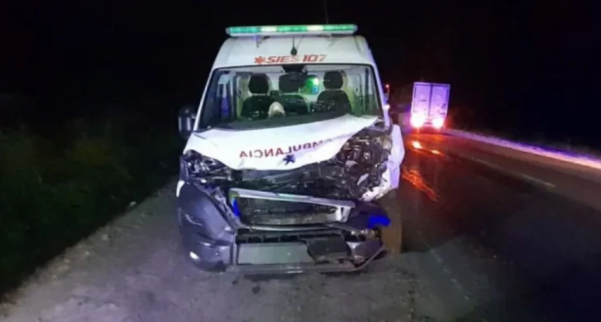 Margarita: una ambulancia chocó con un vacuno suelto en la Ruta 11