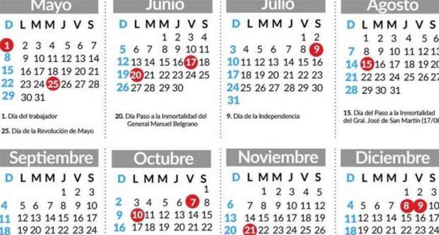 Los feriados que quedan este año y el adelanto de los inamovibles del 2023