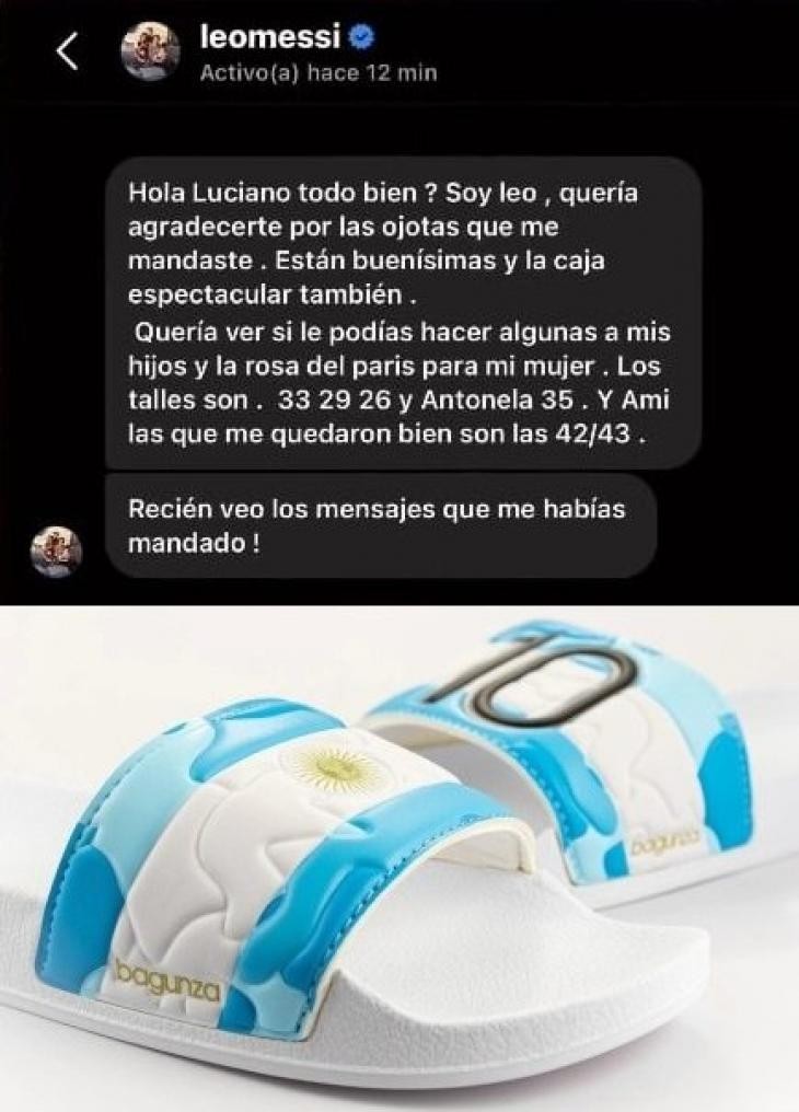 El mensaje de Instagram de Messi a un emprendimiento que se volvió viral: 