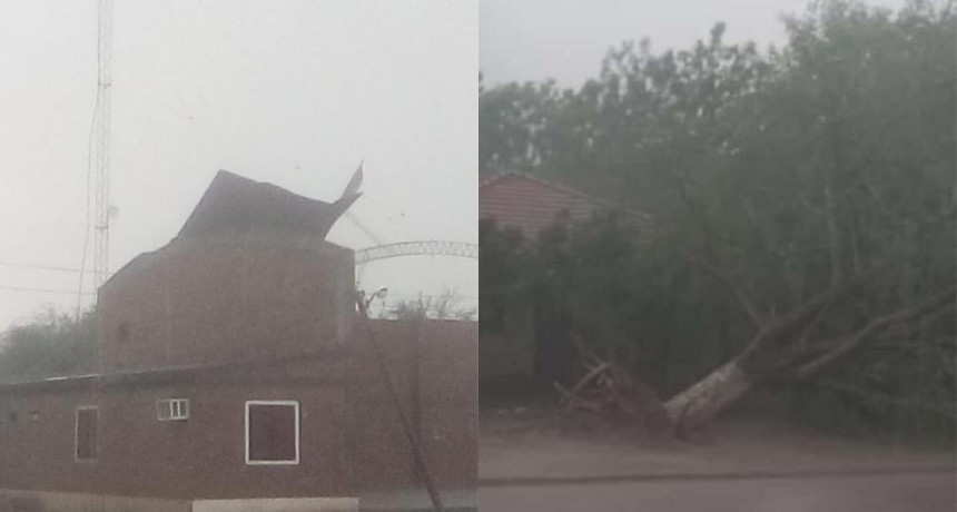 Llegó el cambio a Vilelas: fuertes rágafas de viento y una intensa lluvia azotaron la localidad