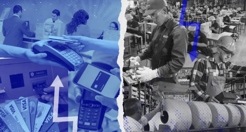 La Argentina de Javier Milei: el sector financiero sigue creciendo mientras la industria retrocede